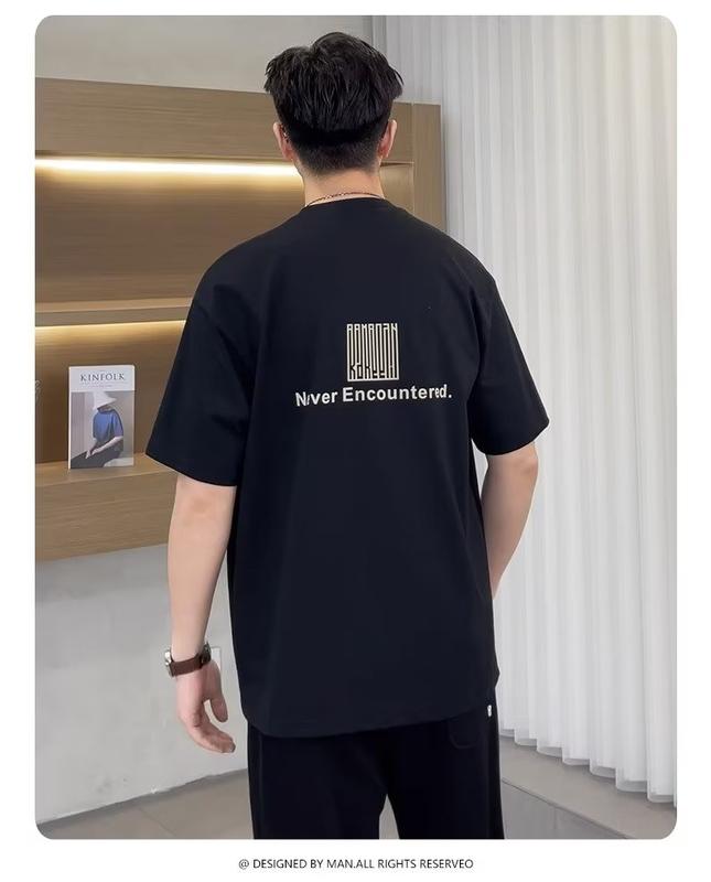 Product Introduction of Hong Kong Style Short Sleeve T-shirt Men's Summer Loose Ins Fashion Brand Men's Tops Boys Clothes Half Sleeve T-shirt Men's 4