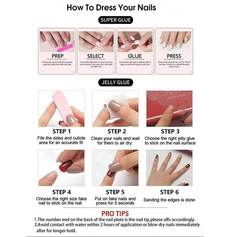 3D Shell & Water Drop Decor Fake Nails with Nail File & Tape, 24pcs/box Short Almond False Nails for Women & Girls DIY Nail Art, Effortless Press on Nails Manicure Set 2