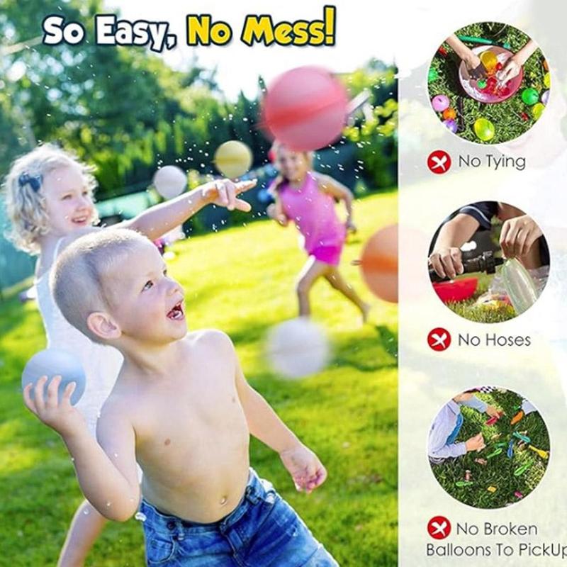 Product Introduction of Magnetic Waterfall Balls Soft Reusable Water Balloons Self Sealing Silicone Party Pool Water Games 26