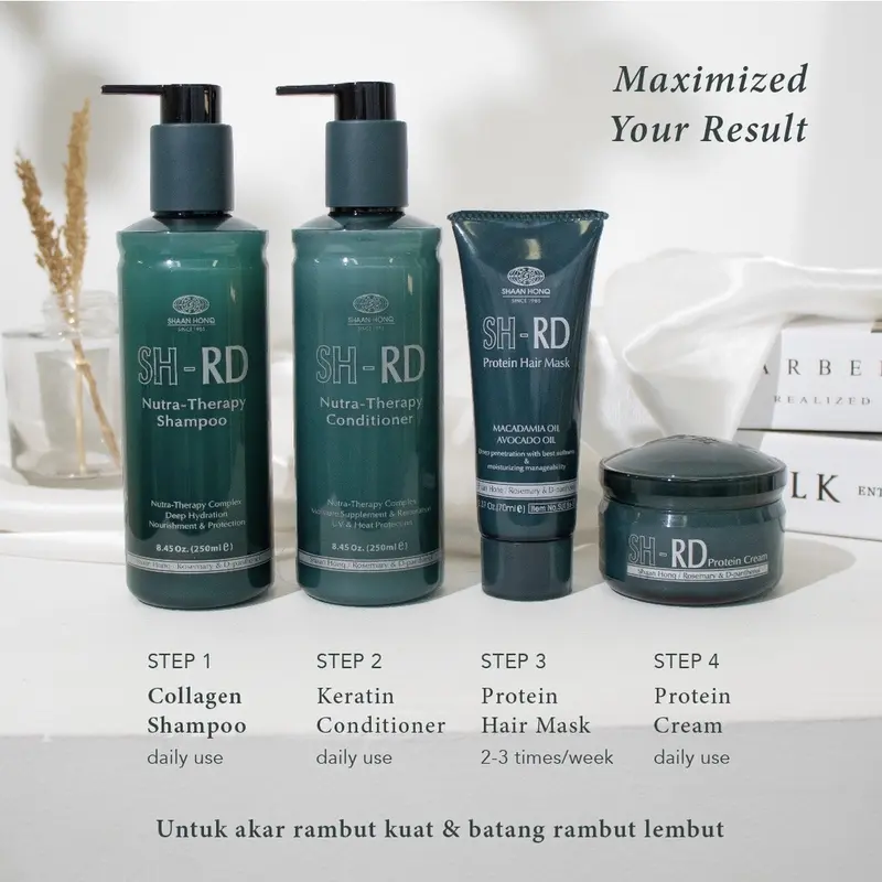 SHRD Protein Cream 10ml 50ml 80ml vitamin rambut heat protector hair care rambut SH-RD shrd proteincream lembut 4