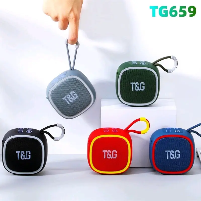 Loa bluetooth mini T&G 659. Có khe cắm thẻ nhớ và cổng sạc USB. Âm thanh chuẩn. Thích hợp mang đi du lịch, picnic 1