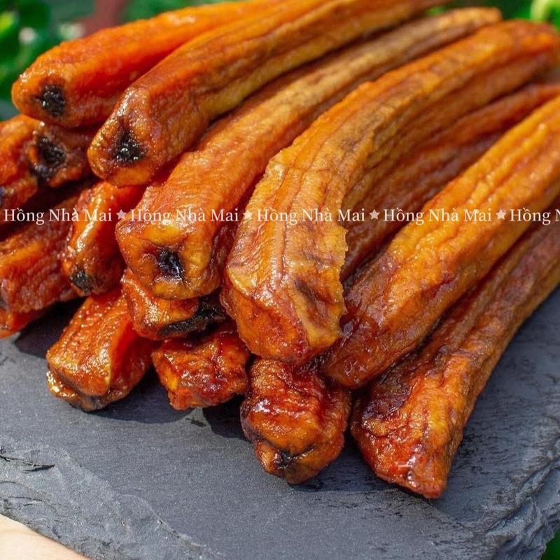 Chuối laba sấy dẻo không đường 500g, Túi zip hút chân không , Đặc sản Đà Lạt Hồng nhà mai Snack Ăn Vặt Food Thức Ăn