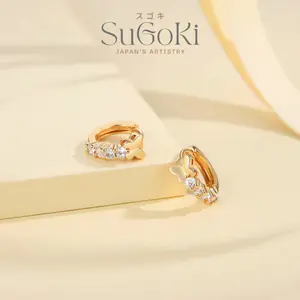【SUGOKI】A-23 Jewelry Anting Kupu Kupu Perempuan Tidak Karat Titanium Permata Perhiasan Anti Luntur Jepang Anting Fashion Wanita Jepang Jewellery Jewelry Perhiasan Lapis Emas 23