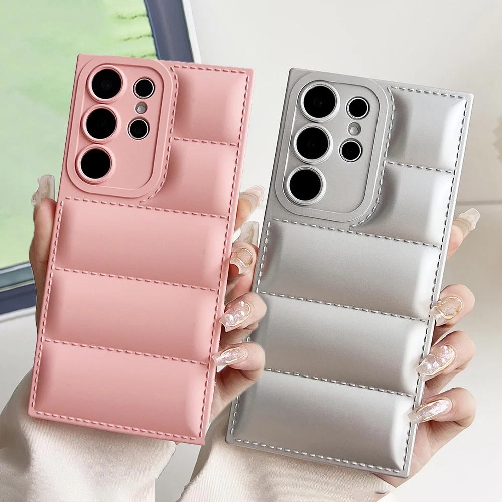 เคสเกราะลูกกวาด, เสื้อแจ็คเก็ตขนเป็ดเหลวสุดหรู, เข้ากันได้กับ Samsung Galaxy S24, S23, S22, S21, S20