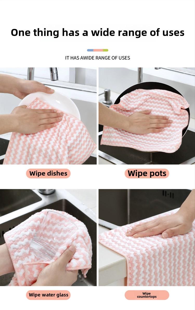Product Introduction of Kitchen Cleaning Cloth Towel Dishwashing Cloth Household Lazy Glass Table Cleaning Non-Shedding Absorbent Non-Greasy microfiber  cloth 7