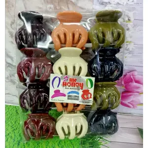 Jepit rambut jedai isi 12 pcs ukuran 5 cm jepitan multiwarna