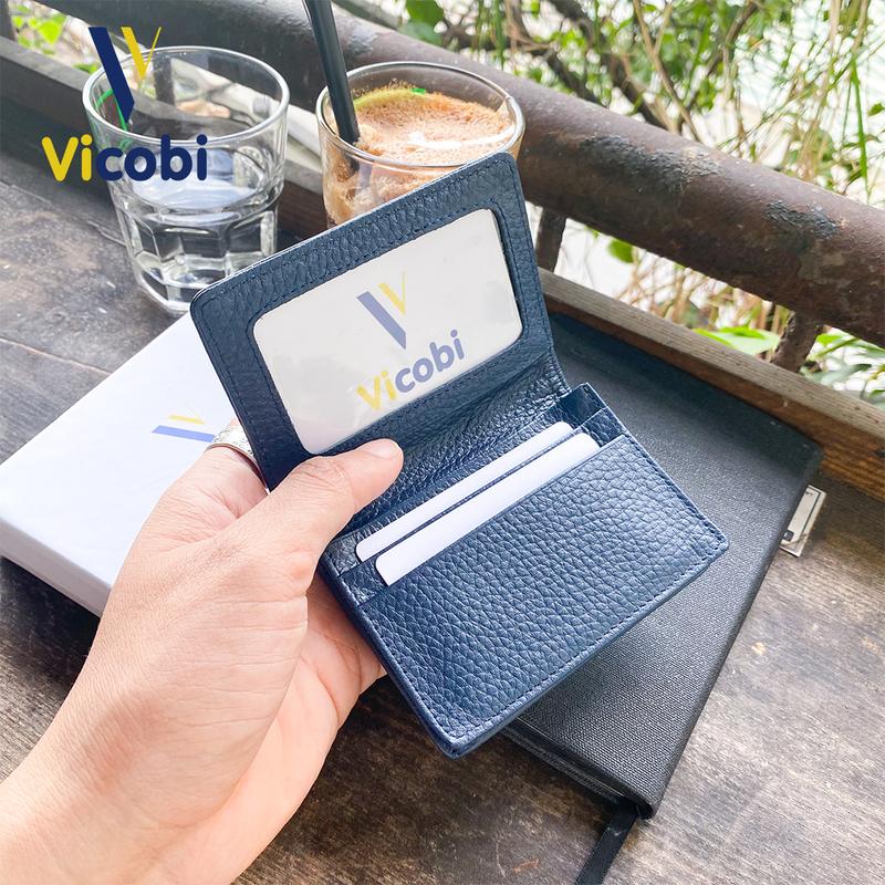 Ví mini đựng thẻ Da Bò Vicobi M3, nhỏ gọn bỏ túi cho nam nữ đựng thẻ ATM, tiền, GPLX cà vẹt bằng lái xe mới 5
