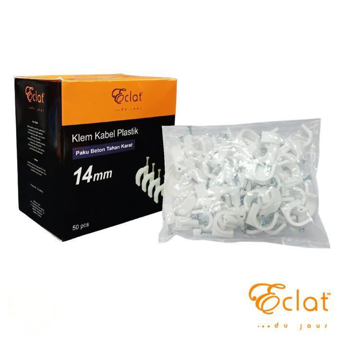 Gambar Klem Kabel+Paku Beton ECLAT 14mm Kuat dan Tajam I Round Cable Clip 14 mm dari SINAR TERANG SIMO MAKMUR Kota Surabaya Tokopedia