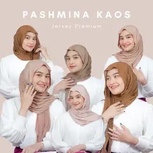 JasmineJilbab - Pashmina Kaos JERSEY Spandek Rayon Premium Turkey Oman Shawl Bisnis Muslim Hijab Panjang Kerudung