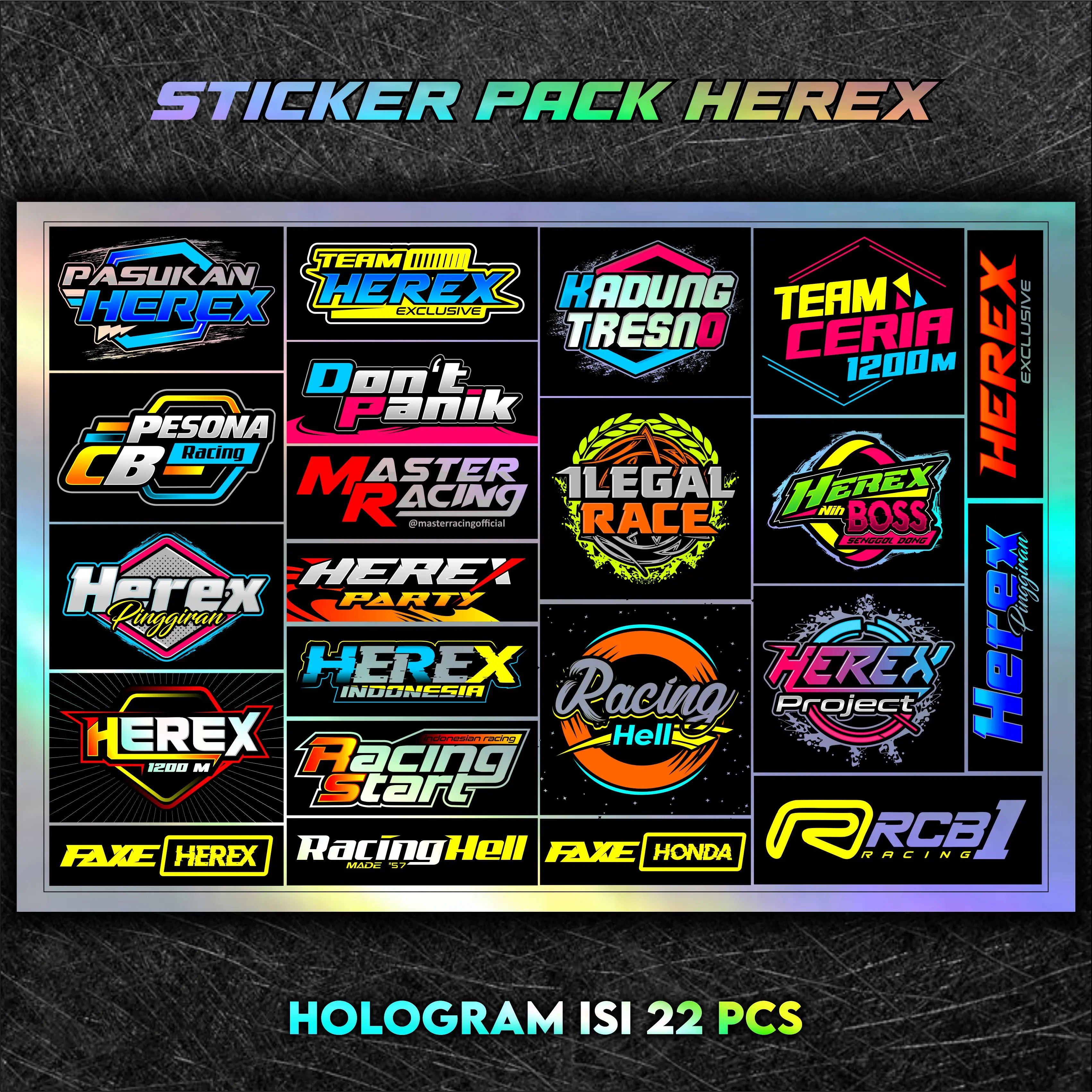 Sticker Pack Racing Hologram Herex - Shop | Tokopedia