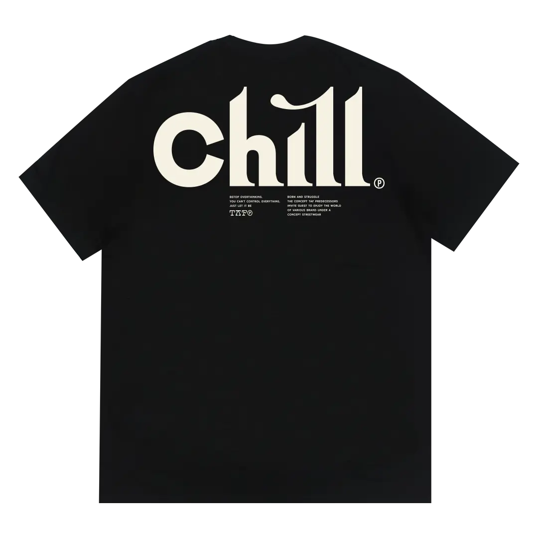 Predecessors Taf TeeChill Kaos Baju Distro Lengan Pendek Katun Soft Black Hitam Atasan Pria Cowok Nyaman Sablon Plastisol Tebal Motif Keren Tshirt Oblong Lembut Panjang Kain Tangan Tangan