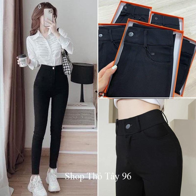Quần legging nữ cạp cao dài nâng hông có túi cúc khóa kéo - Quần legging đen nữ dài co giãn gen bụng vải dày Umi ôm body