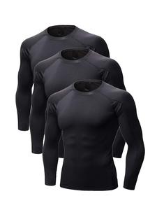 Men's Solid Raglan Sleeve Compression Thermal Underwear Top, Breathable Long Sleeve Base Layer T-shirt for Fall & Winter, Men's Clothes for Daily Wear