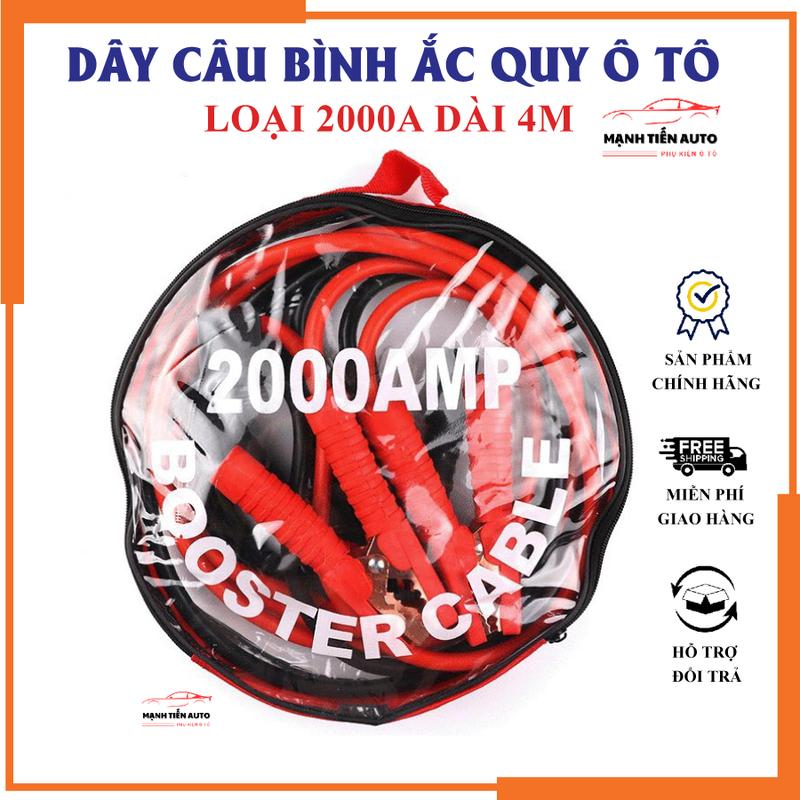 Dây câu bình ắc quy ô tô 2000A dài 4m - Lõi to tải điện nhanh và an toàn. Cực Chất Cho Xe Hơi