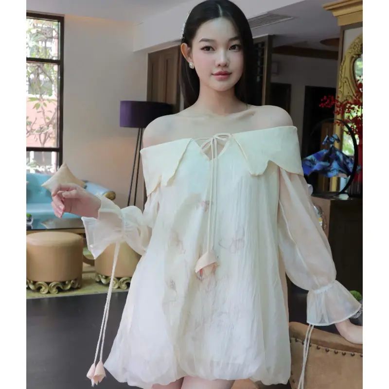 Váy ngắn dáng bí trễ vai Momia dress thiết kế Aguja Nữ 0