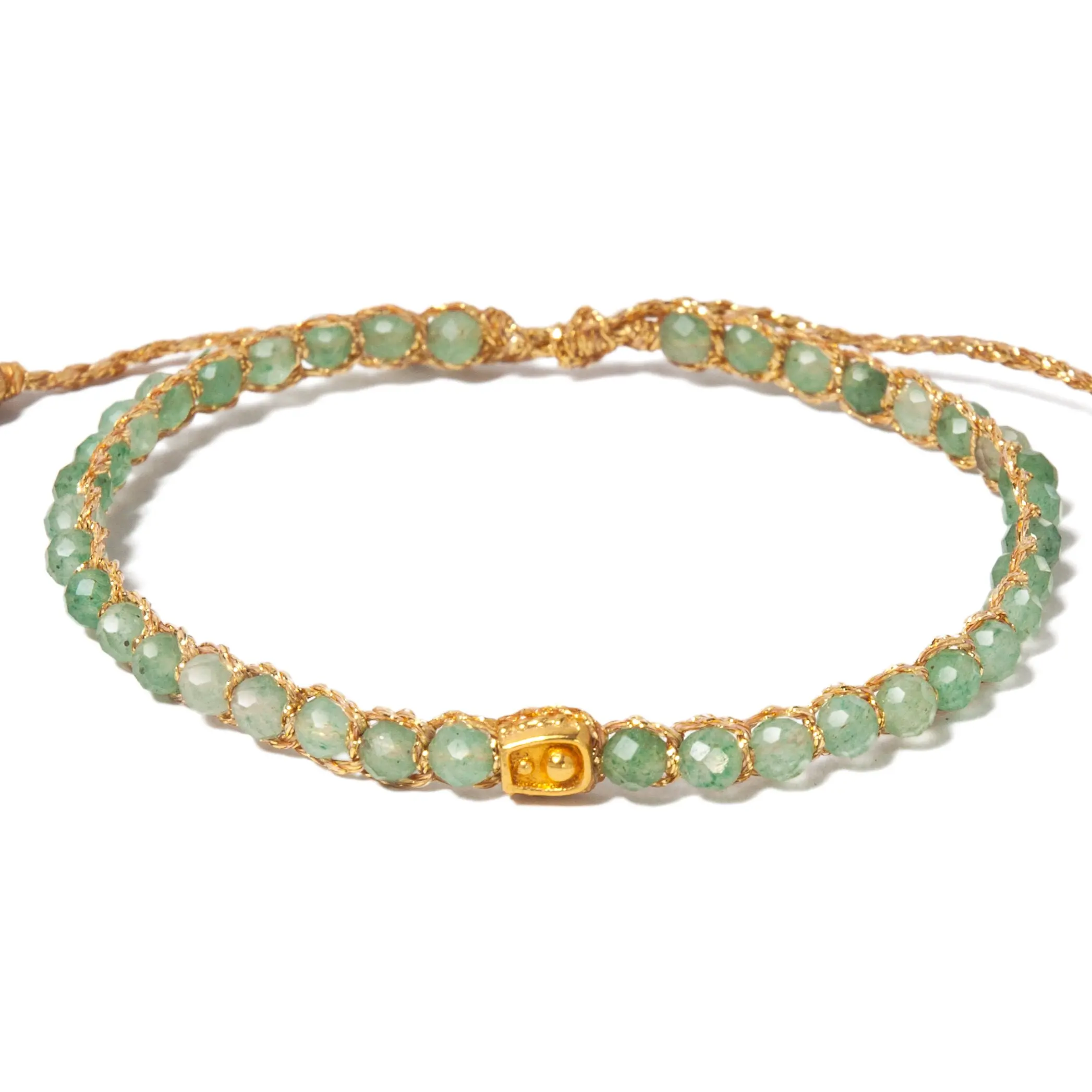 Green Jade Tali Warna Gold Semi Precious Stones Batu semi mulia Intan Permata Asli | Gemstones Bracelet for Women Aesthetic Samapura