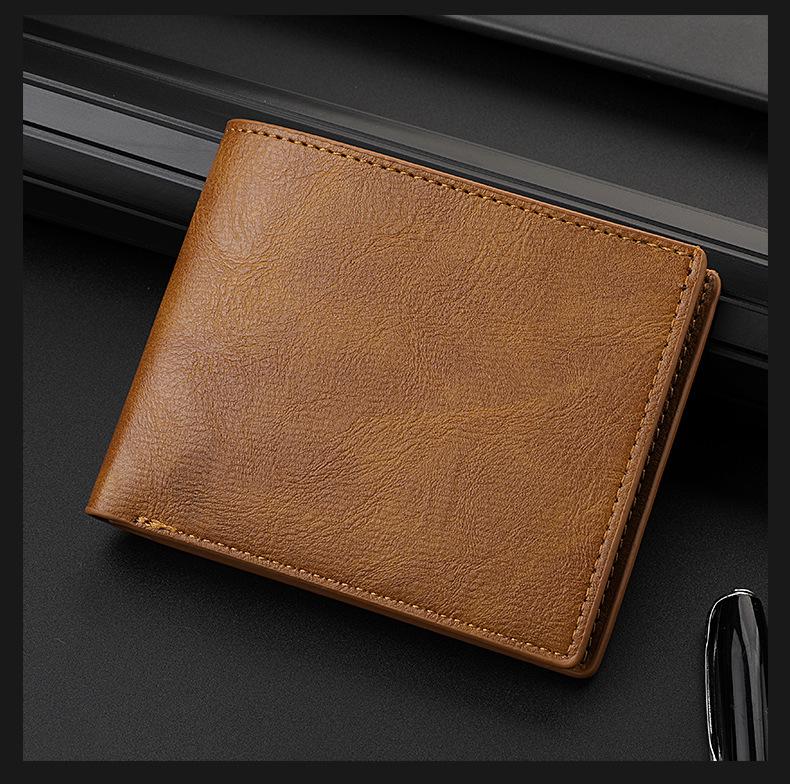 Product Introduction of Horizontal Wallet Wholesale Men's Short Wallet Men's Student Leather Wallet Retro Wallet No Logo Factory In Stock 19