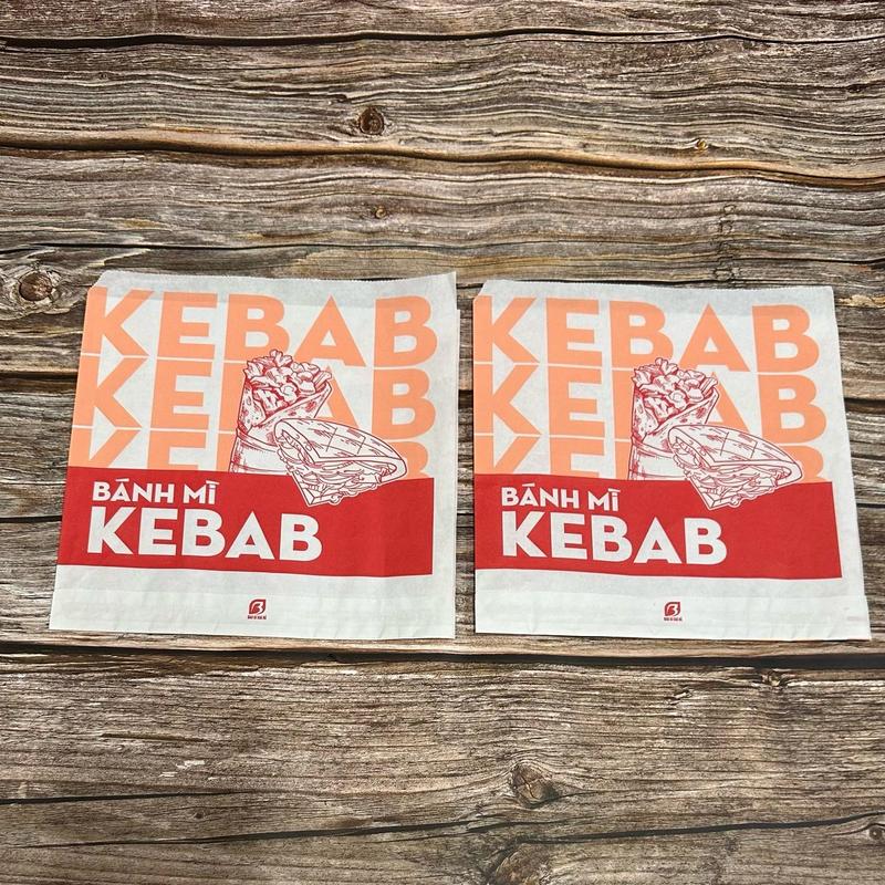 100 túi đựng bánh mì kebab in chữ đỏ 1
