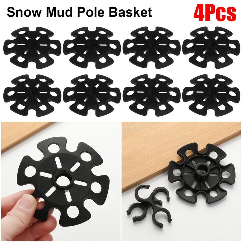 4Pcs Durable Rubber Pole Basket Tips Parts Replacement Snow Floor Tray Walking Stick Basket Cap Snow Mud Ski 0