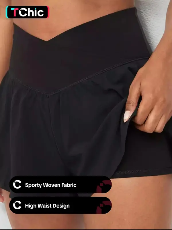 Women's Summer Plain High Waist Sports Gym Shorts, Solid Clothes Women, Casual Sporty Shorts for Tennis Running Gym Workout, Ladies Sportswear Bottoms for Summer 5