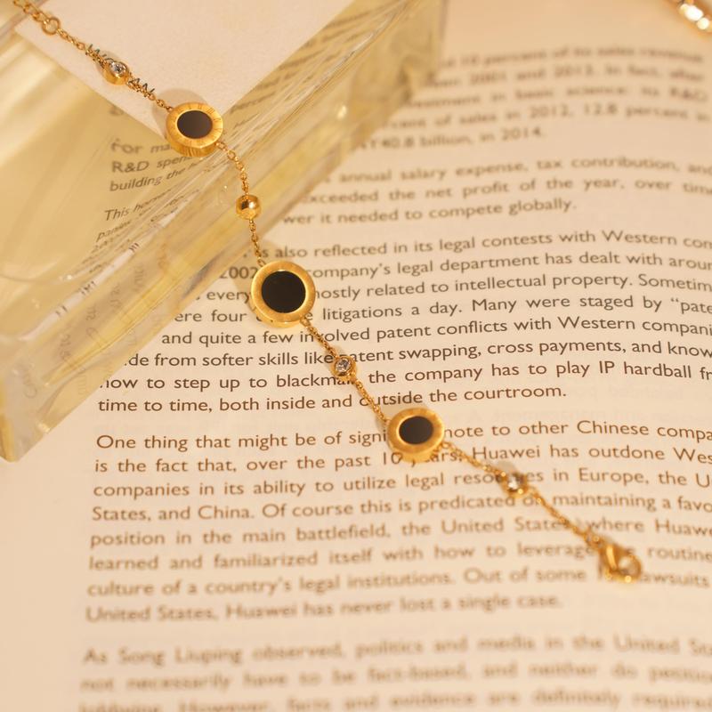 Gelang Rantai Pecah Kopi Bulat Moon Bracelet Titanium Perhiasan 2