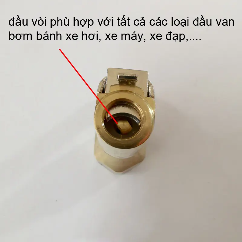 2 Cái Đầu vòi 8mm bơm bánh xe hơi, xe máy, xe đạp bằng đồng 3