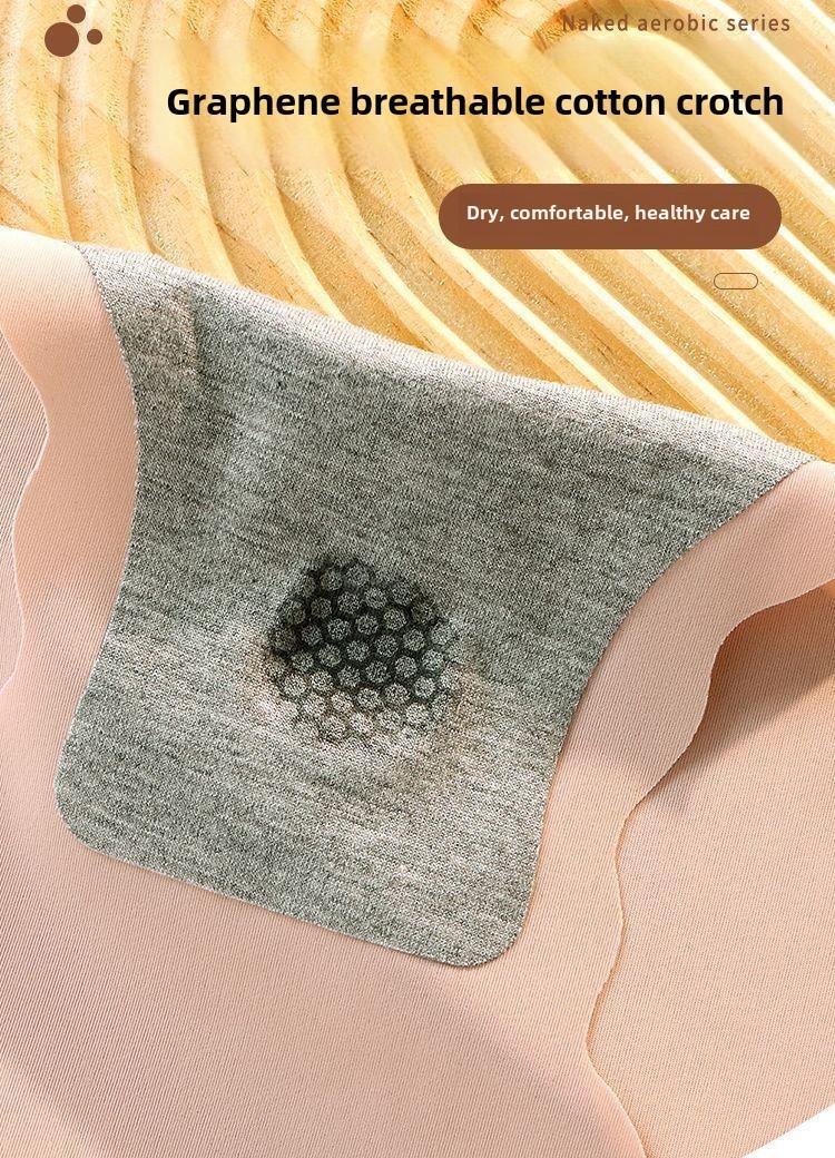 Product Introduction of Mid-Waist Triangle Panties Summer Ice Silk Non-Marking Panties Female Thin Section Quick-Drying Graphene Antibacterial 4