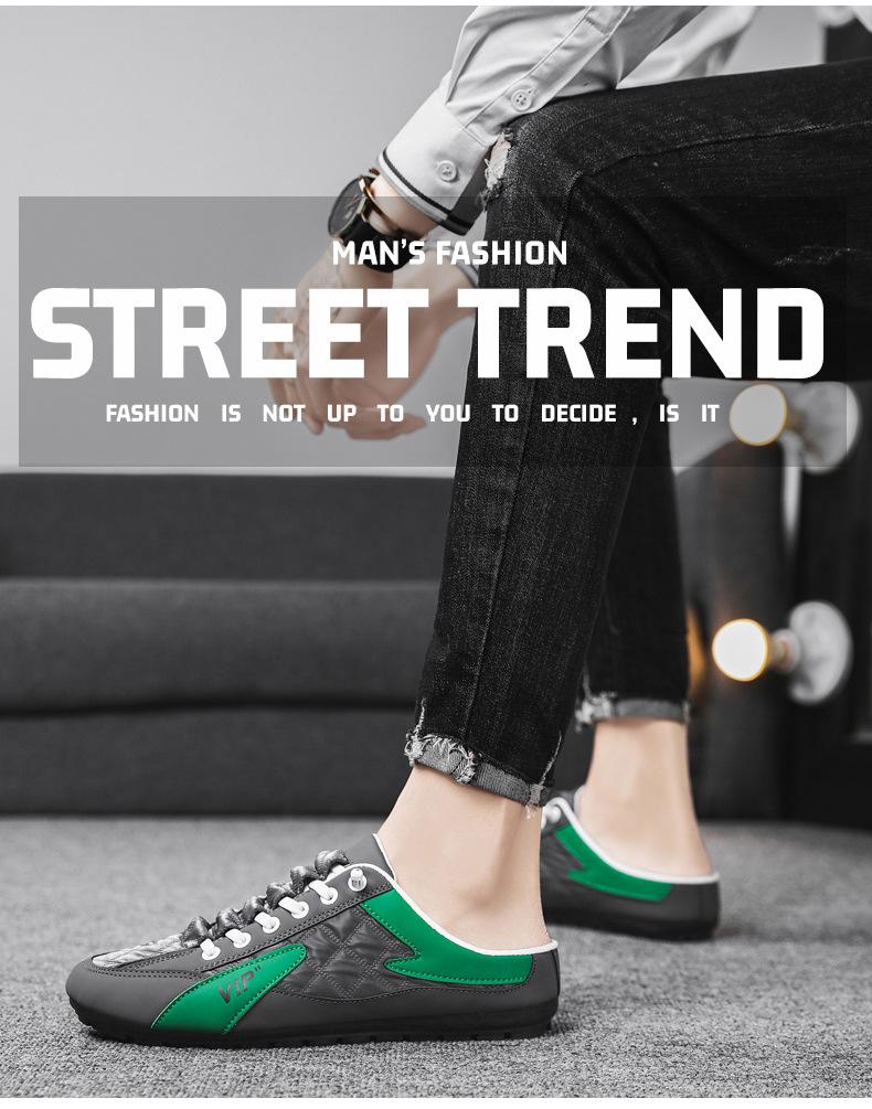 Product Introduction of Summer 2023 Half Slippers for Men Trendy Men's Flat Bottom Casual Shoes Soft Sole Support Shoes Men's Sneakers Zapatos De Hombre Boy Footwear Comfort Nail 8