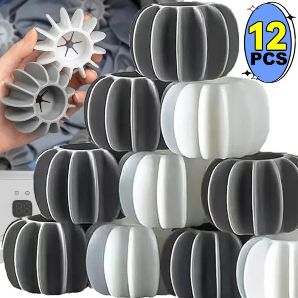 Bóng Giặt Silicon, 12 CÁI, Có Thể Tái Sử Dụng, Chống Cuộn Dây Và Chống Rối, Bóng Làm Sạch, Thích Hợp Cho Máy Giặt, Giúp Loại Bỏ Lông Nổi Cho Thú Cưng, Dụng Cụ Bắt