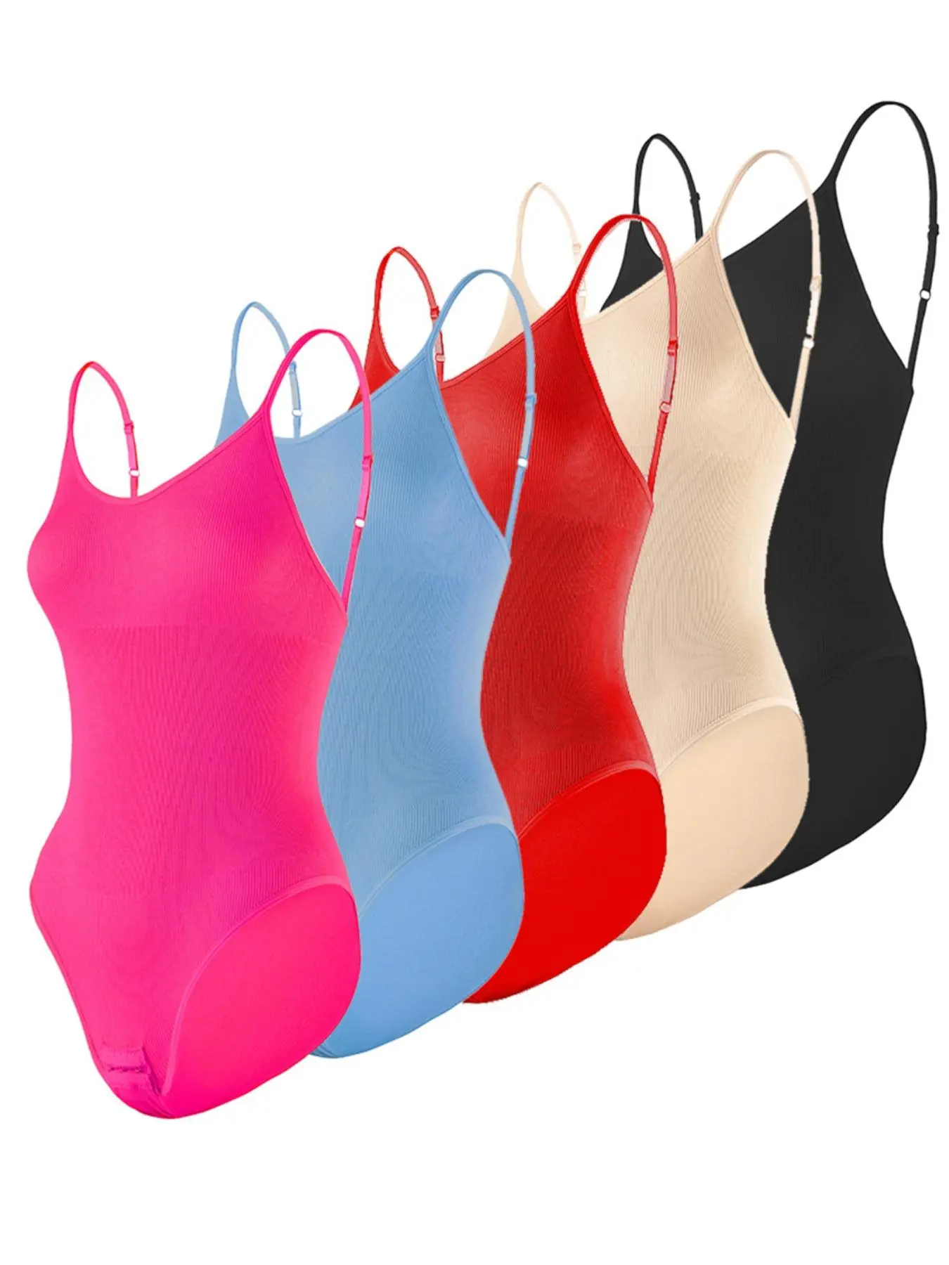 Women's Solid Color Seamless Shapewear Bodysuit, Tummy Control Butt Lifting Shaper Clothing, Ladies Shapewear for Daily Wear