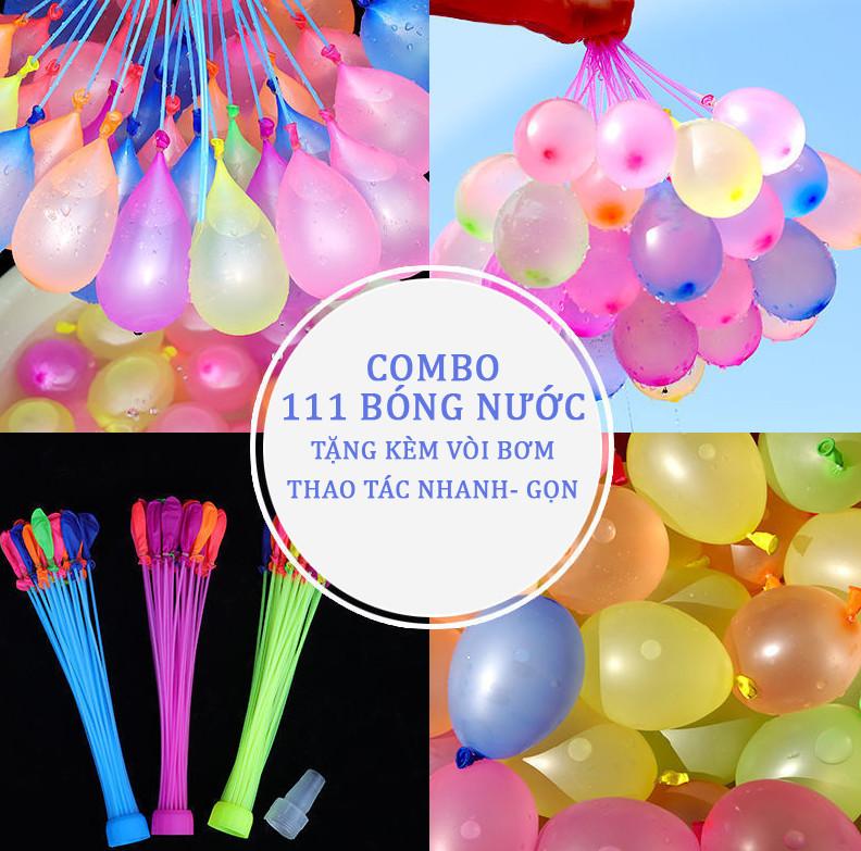 Bóng bay nước 111 quả Bóng nước chùm Bong bóng nước Bóng nước được lắp sẵn vào 3 chùm và 1 đầu nối vòi nước