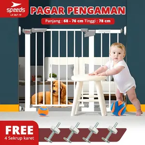 SPEEDS Pagar Tangga Pengaman Bayi Pembatas Penghalang Baby Safety Gate Pintu Pet 067-19