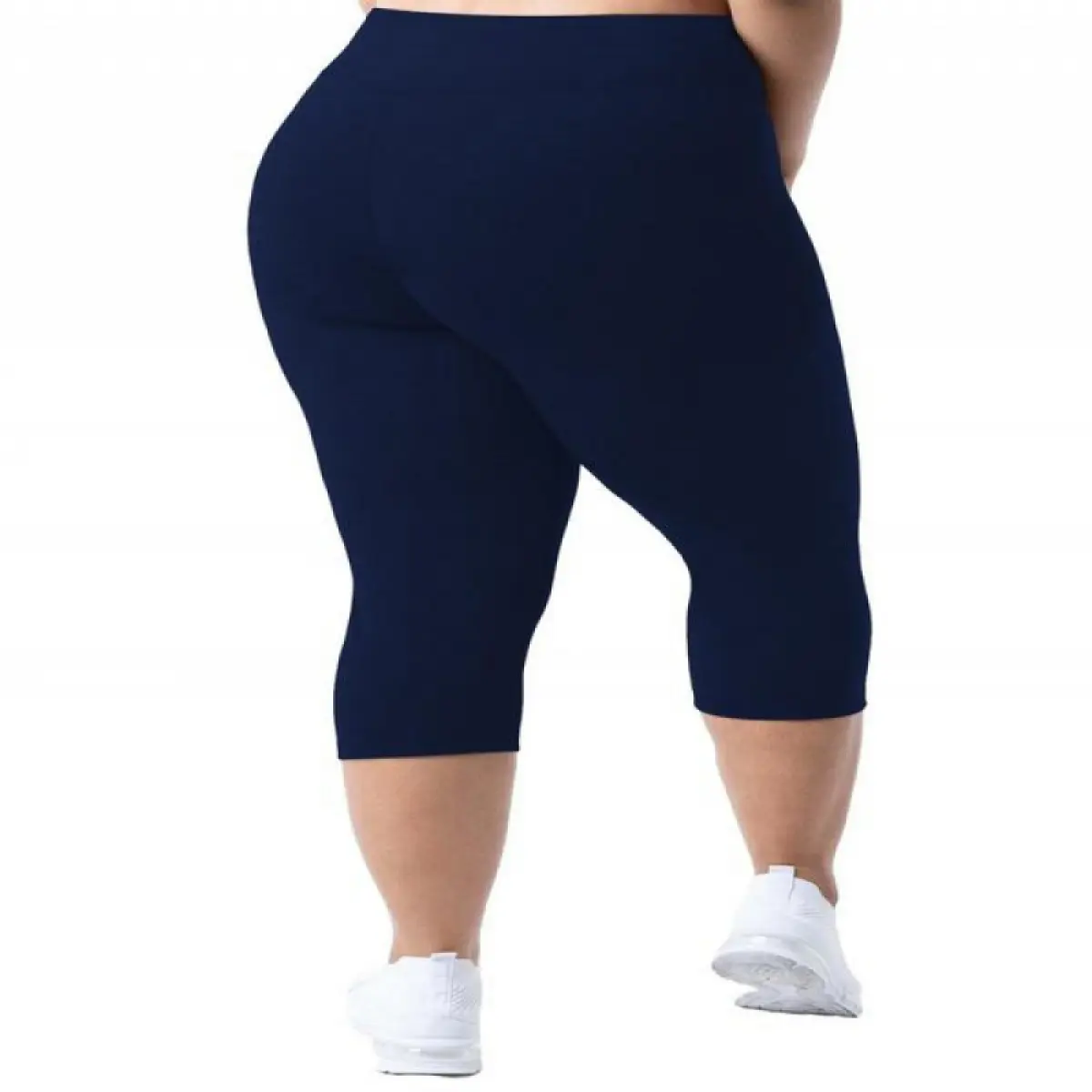 [Plus Size] Solid High Waist Capris Leggings, Casual Comfy Breathable Skinny Pants, Leggings for Women, Summer Bottoms for Daily Workout Yoga Wear
