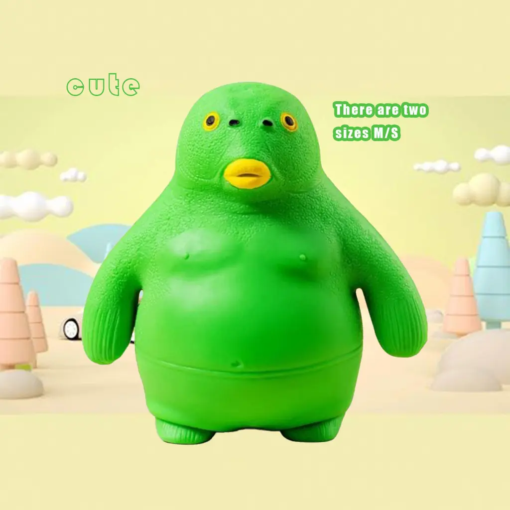 Mainan Squishy Antistress Monster Hijau Lucu Memeras Karet Remasan Boneka Squisi Isi Pasir15*14CM- S/M