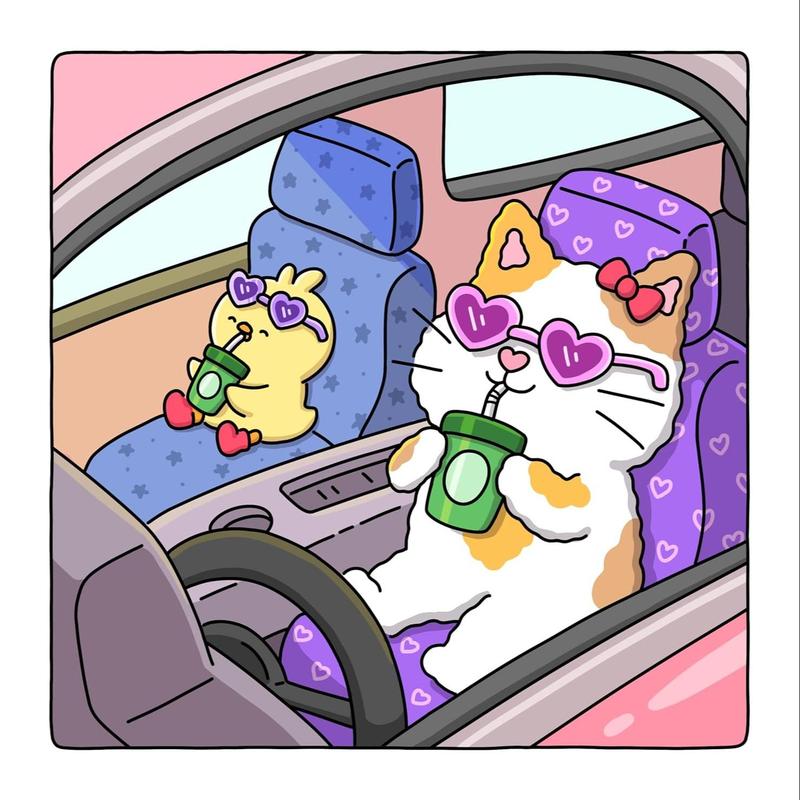 Product Introduction of Girl's Day Coloring Book & Cute Animal Character Coloring Book, 2 Counts/set Cartoon Coloring Book, Fun Perfect Birthday Gift for Students 4