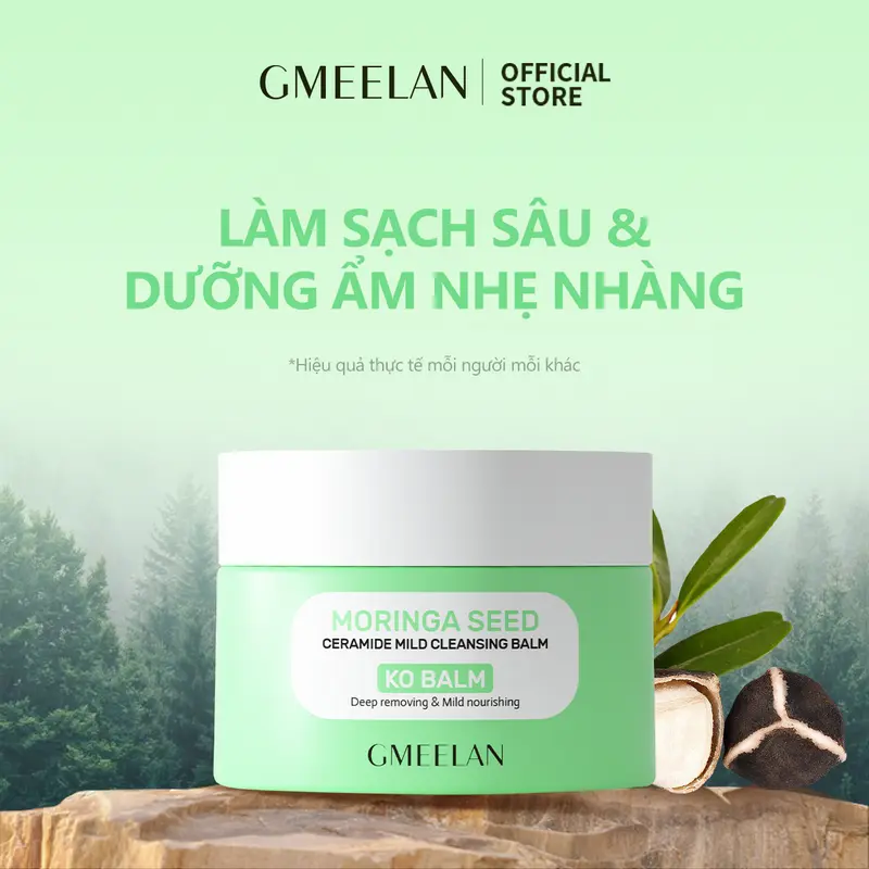 COMBO 2PCS GMEELAN Kem Lười Sửa Tuyết 30g &Moringa Ceramide làm sạch nhẹ Balm Tẩy trang 40g 3