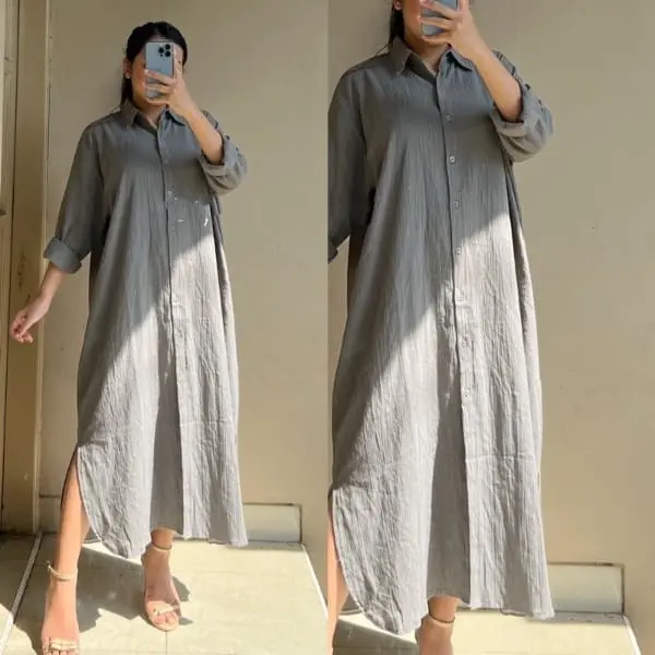 Oversize Dress / Shirt Dress / Oversize Tunik / Shirt Dress Casual Fit Katun Rayon Panjang