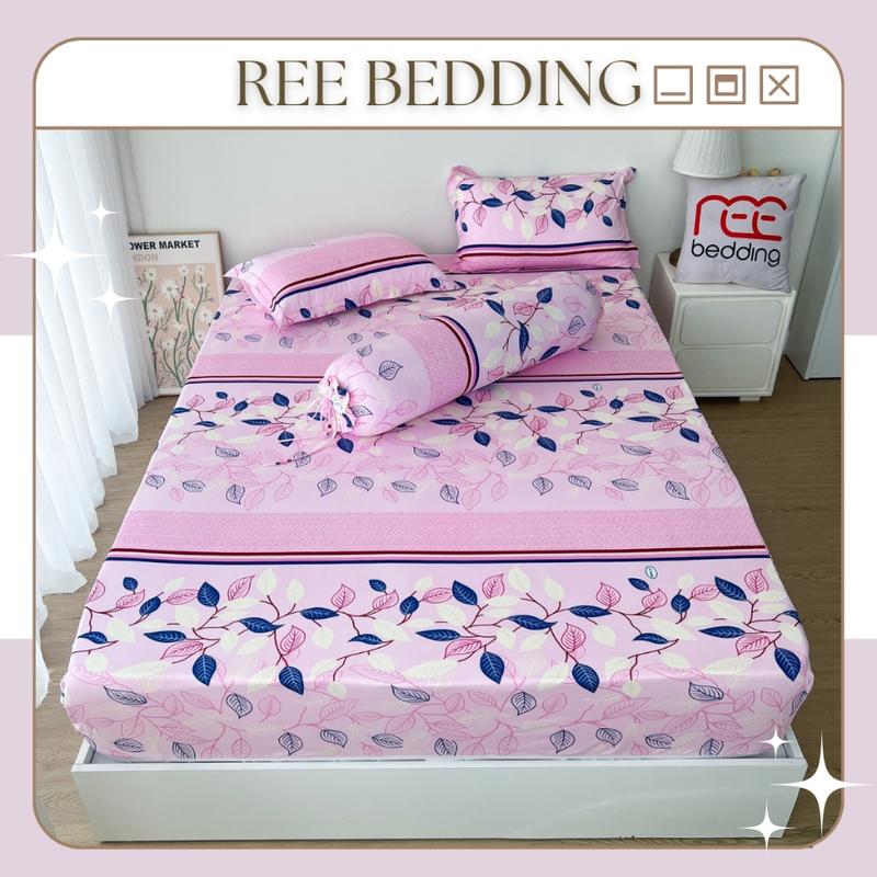 Bộ ga giường thun lạnh 4 món R300 in 3D REE Bedding đủ size drap trải nệm