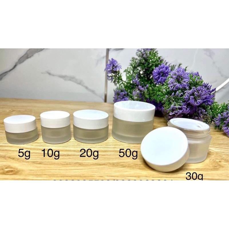 [Giá sĩ] combo 10 hủ face thuỷ tinh nắp vàng 5gr-10gr-20gr-30gr-50gr 6