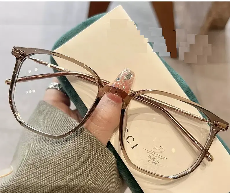 G18- Gọng kính cận không độ chống ánh sáng xanh form oversize (tặng hộp+ khăn) 2