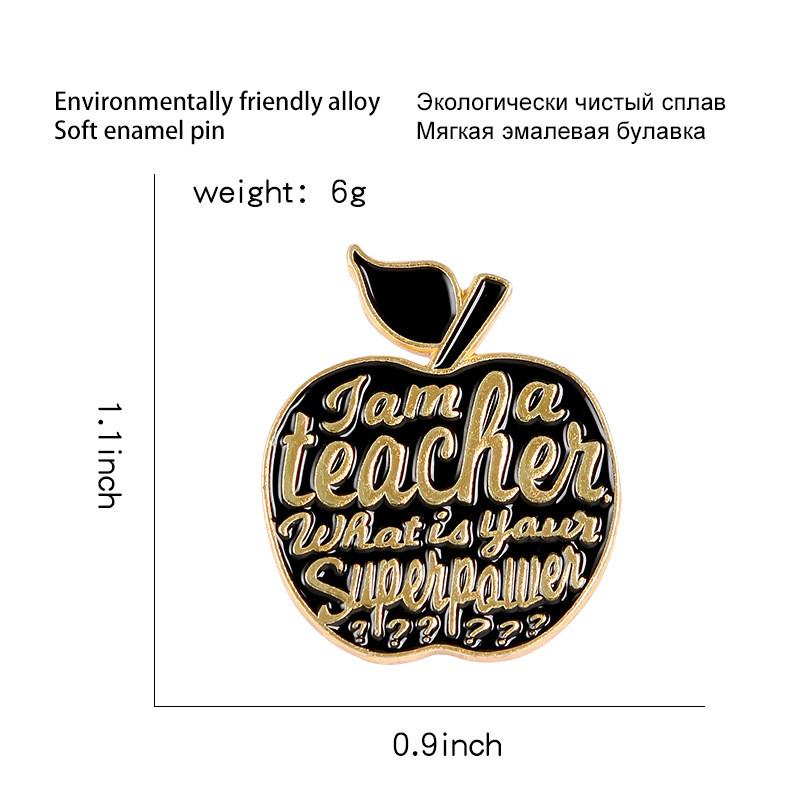 Product Introduction of Teacher's Day Gift Pin Cartoon Apple Meanning Healthy, Younth Brooch Metal Enamel Pin Fruit Badge Teacher Jewelry Gifts for Teachers Day 20