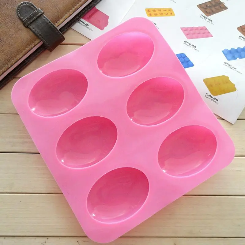 Khuôn silicon hình Bầu Dục, để làm xà phòng, khuôn xà phòng silicon, cốc làm nến, cốc bánh nướng bánh cupcake và bánh nướng, thích hợp cho đồ thủ công tự làm