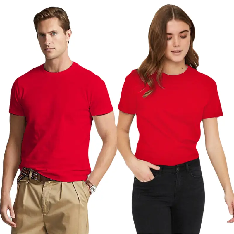 Baju Kaos warna merah cabe Polos Lengan Pendek O Neck Unisex Bahan Katun Combed PE 30s Adem Kualitas Premium Pria Oblong 0
