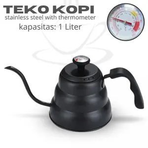 PERFFEE Teko Kopi Leher Angsa Stainless Espresso 1L with Thermometer