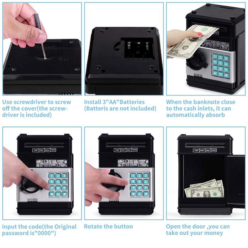 Cash Coin Piggy Bank, Electronic Coin Bank, Money Saving Machine, Home Decor for Living Room, Bedroom, Office(Batteries Powered, Batteries Not Included) 2