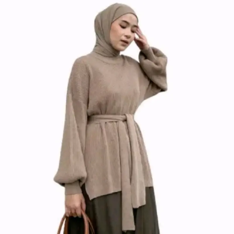 FAYOLA BALON Knitwear Outer Tangan - Baju Rajut Polos Wanita - Kardigan, Cardigan, Batwing, Hitam, Panjang 1