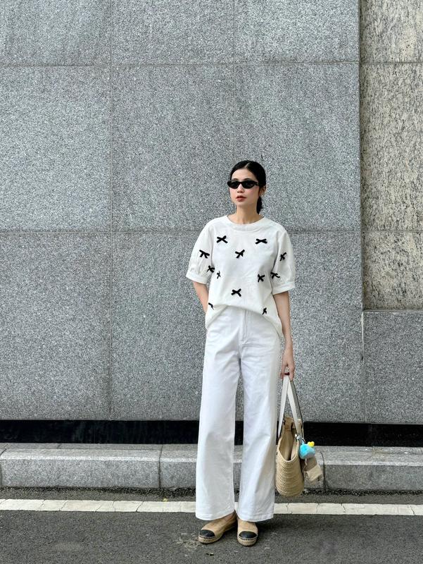 Áo Kiểu Nữ Thuongboo Chất Linen Mềm Mại Thoáng Mát Thiết Kế Xu Hướng Coquette Với Hoạ Tiết Nơ - Kelly Top 1