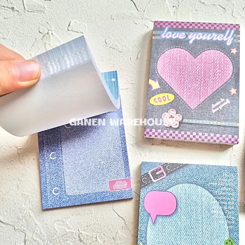 [GW] 100 Lembar Memo Pad Denim Jeans Dekoratif 1