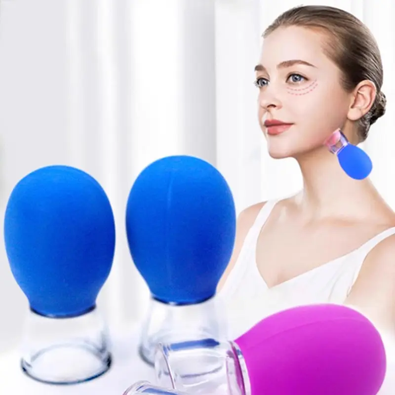 [mqs]1Pcs Natural Silicone Cupping Massage Cup For Body Fac Neck Eye Massage Vacuum Tank Body Facial Care Anti-aging Beauty Tool