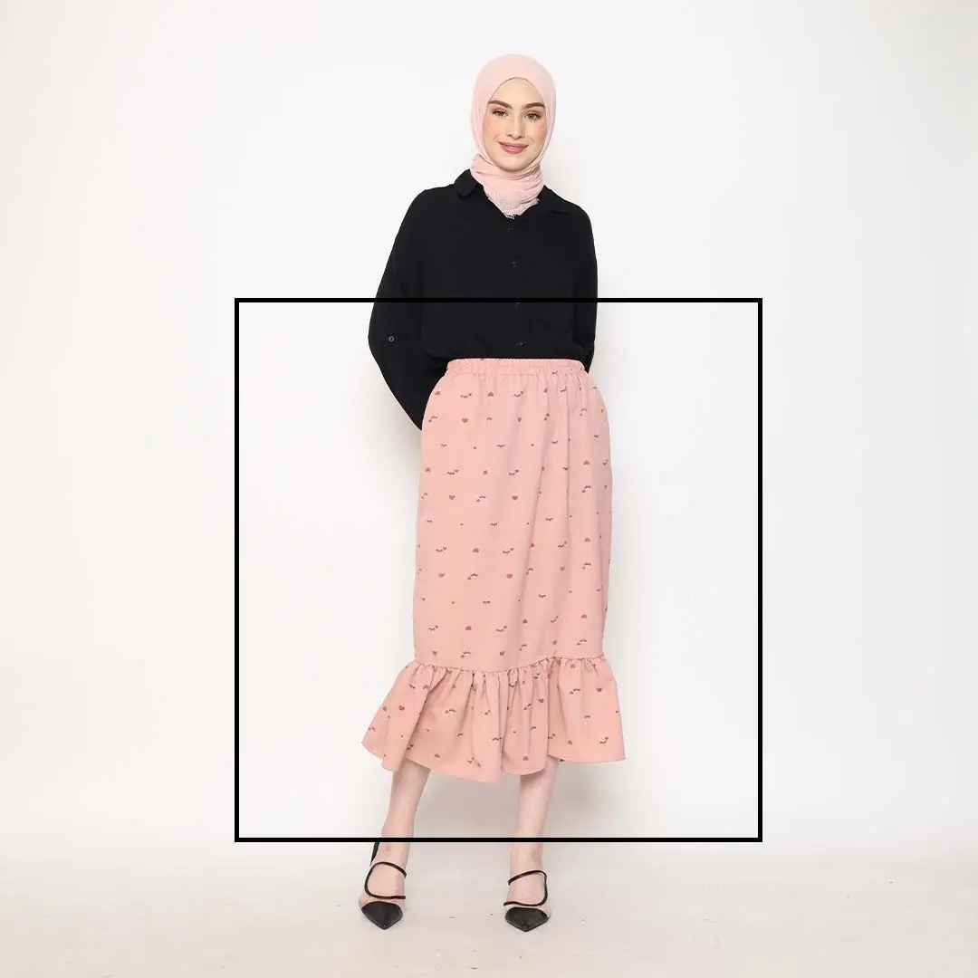 KEIZHA & SOLEHA Skirt Tickled - Rok Panjang Bawahan Wanita Muslim